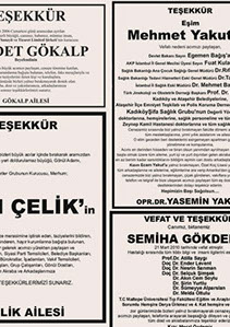 sözcü gazetesi teşekkür ilanı