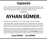 Gazete Teşekkür İlanı st/cm